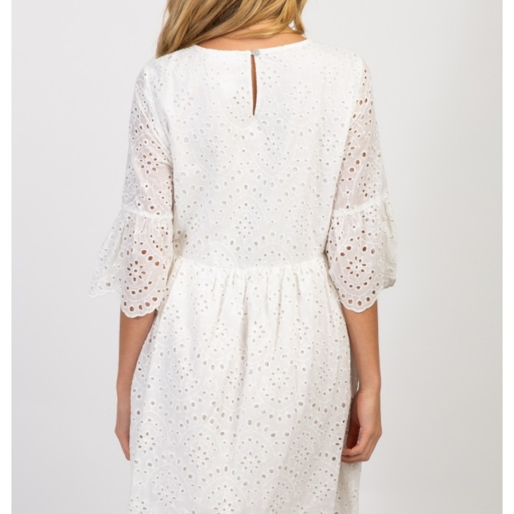 Pinkblush white scalloped maternity dress - Picture 5 of 9